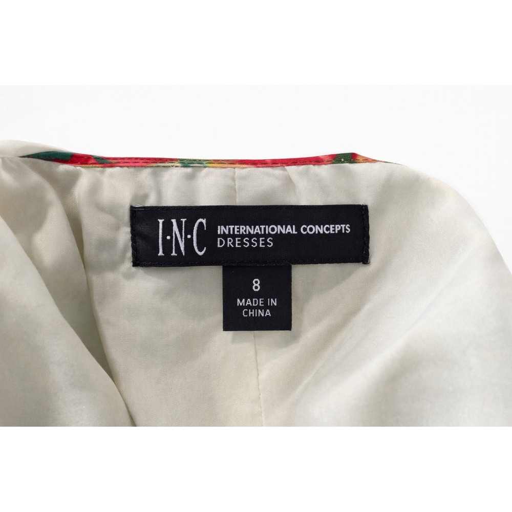 INC International Concepts Tropical Floral Maxi Dress Size 8‎ Long Sleeve - Picture 3 of 3